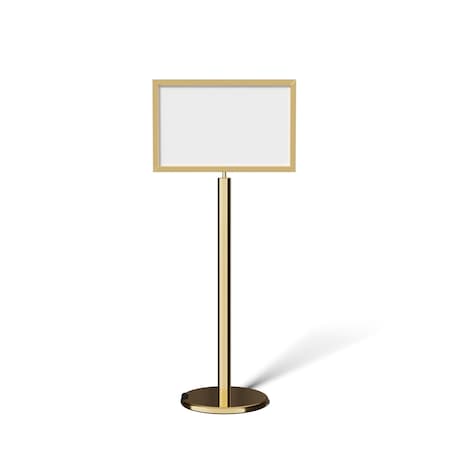 Sign Frame Floor Standing 14 X 22 In. H Polished Brass Steel